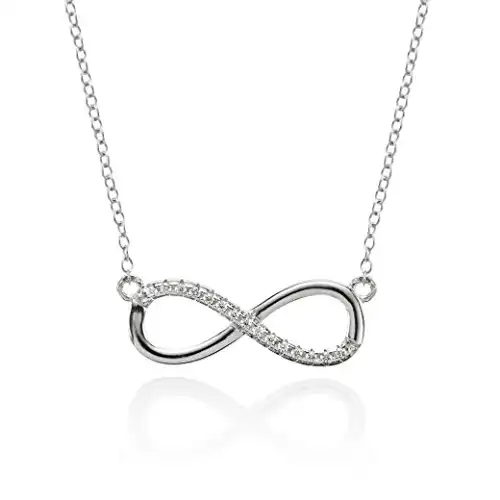 Une image de Le cadeau idéal pour votre petite amie : le collier Infinité Namana en Argent Massif 925 serti de zircons